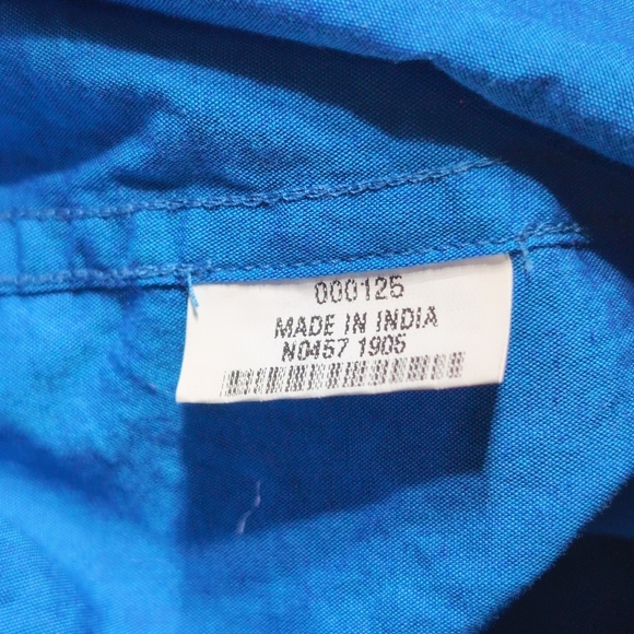 Ramraj India M Culture Club Manoharam Men's Blue Button-Up Shirt - Picture 6 of 6